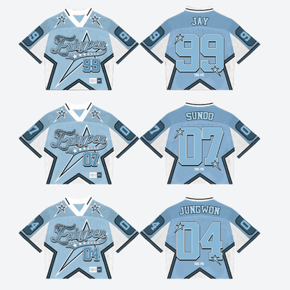 Enhypen Mixed Mesh Jersey Football V3 Blue White