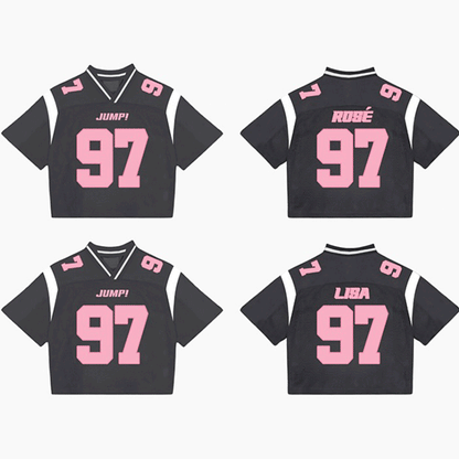 BLACKPINK Version 3 In Grey Pink Mixed Mesh Jersey Football