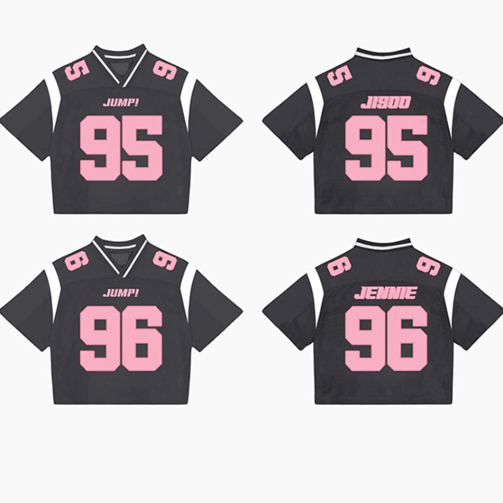 BLACKPINK Version 3 In Grey Pink Mixed Mesh Jersey Football
