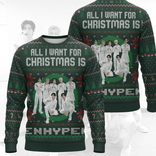 All I Want For Christmas Is Enhypen Ugly Sweater Gift For Fans