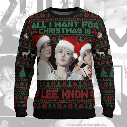 All I Want For Christmas Is Lee Know Ugly Sweater Gift For Lovers