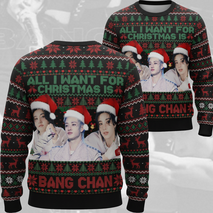 All I Want For Christmas Is Bang Chan Ugly Sweater Gift For Lovers