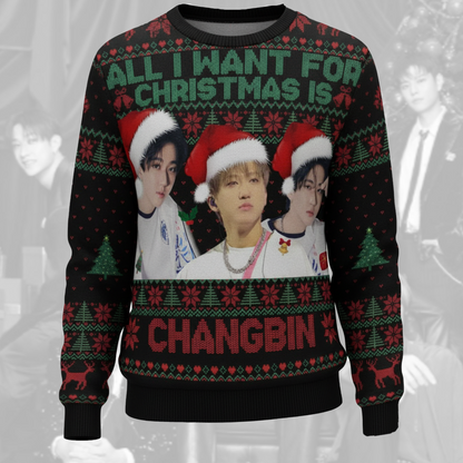 All I Want For Christmas Is Changbin Ugly Sweater Gift For Lovers