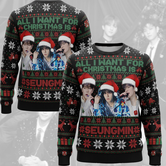 All I Want For Christmas Is Seungmin Ugly Sweater Gift For Lovers