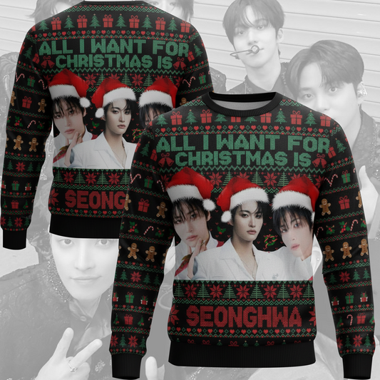 All I Want For Christmas Is Seonghwa Ugly Sweater Gift For Fans