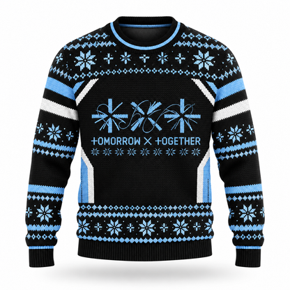TXT Tomorrow X Together MOA 05 Custom Name Ugly Christmas Sweater, Kpop Holiday Gift for Fans