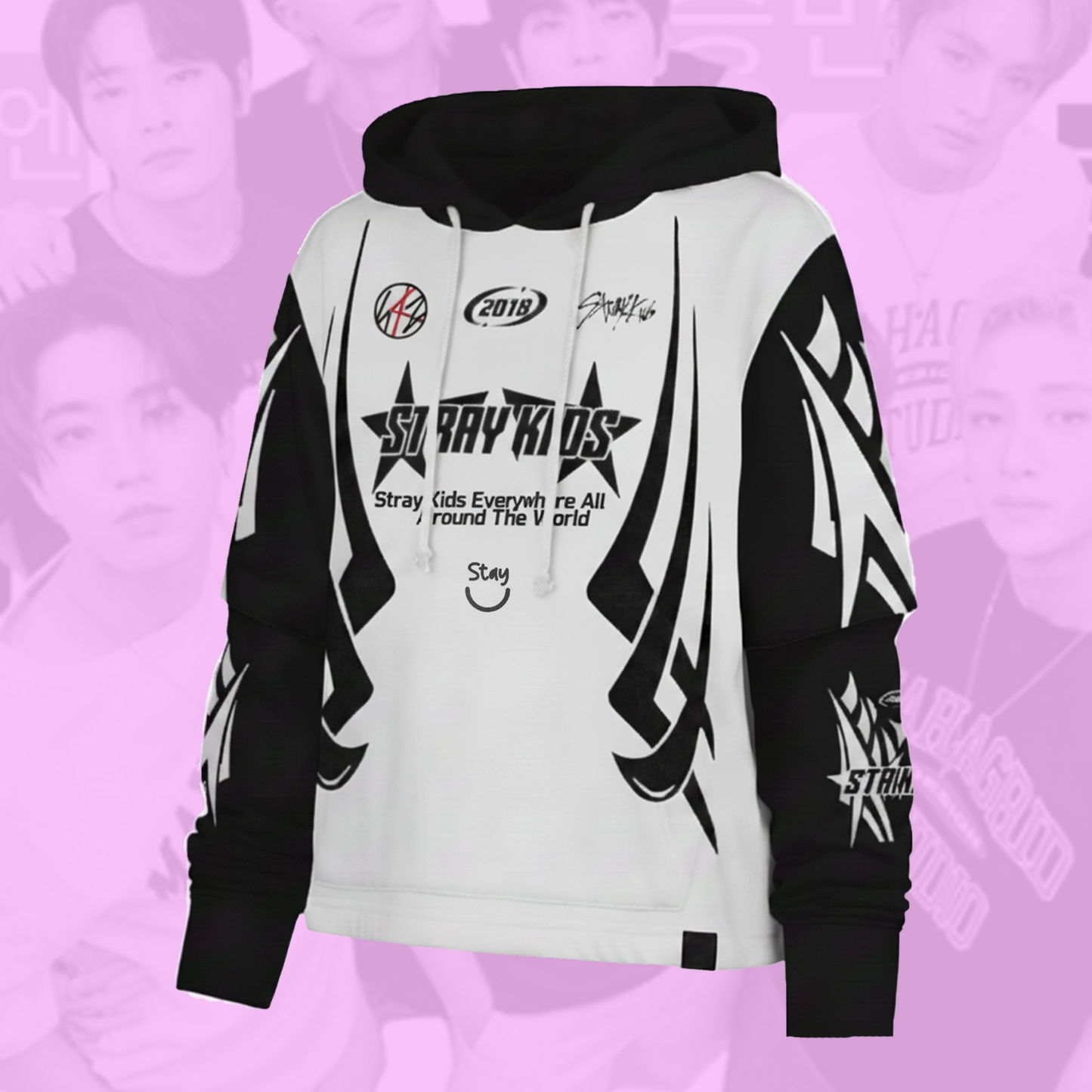 Everywhere All Around The World Stray Kids Shortstop Hoodie