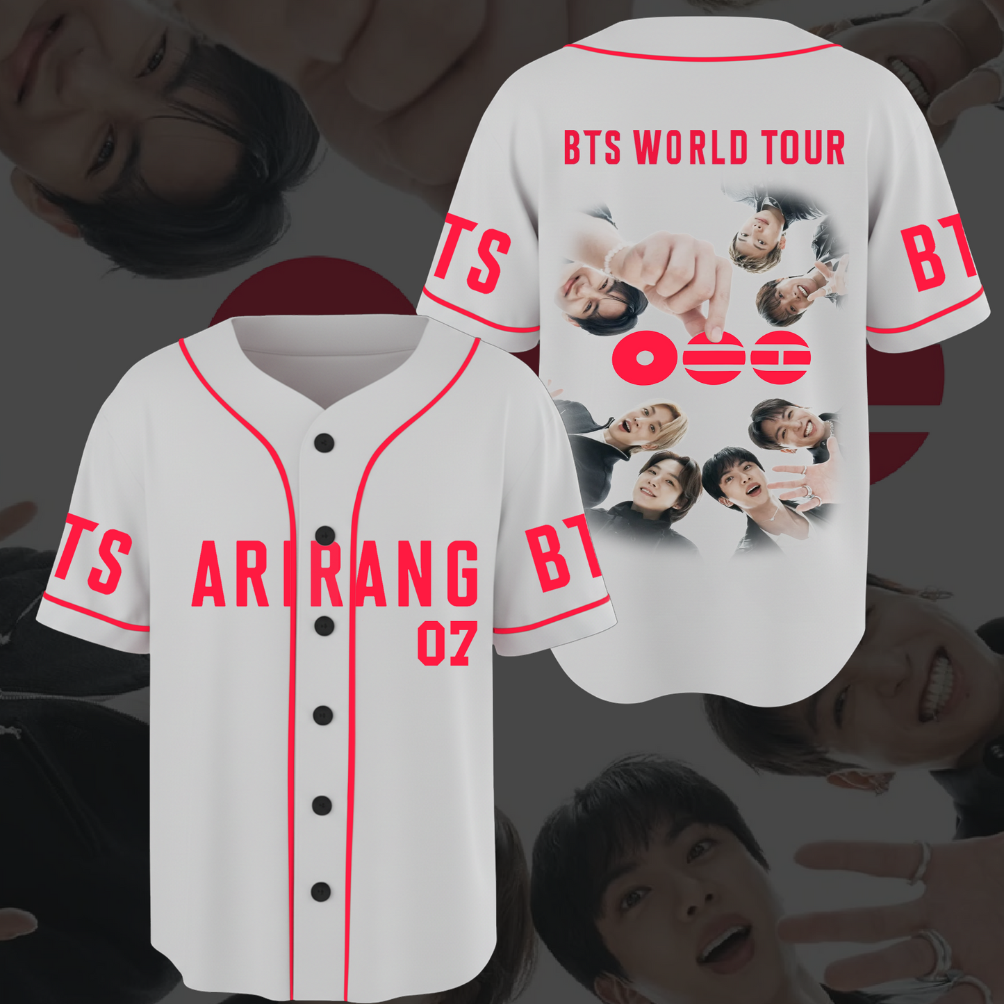 BTS OT7 Forever Arirang World Tour 2026 Baseball Jersey Fan Edition