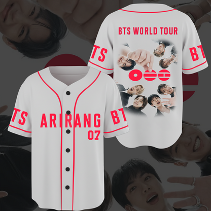 BTS OT7 Forever Arirang World Tour 2026 Baseball Jersey Fan Edition