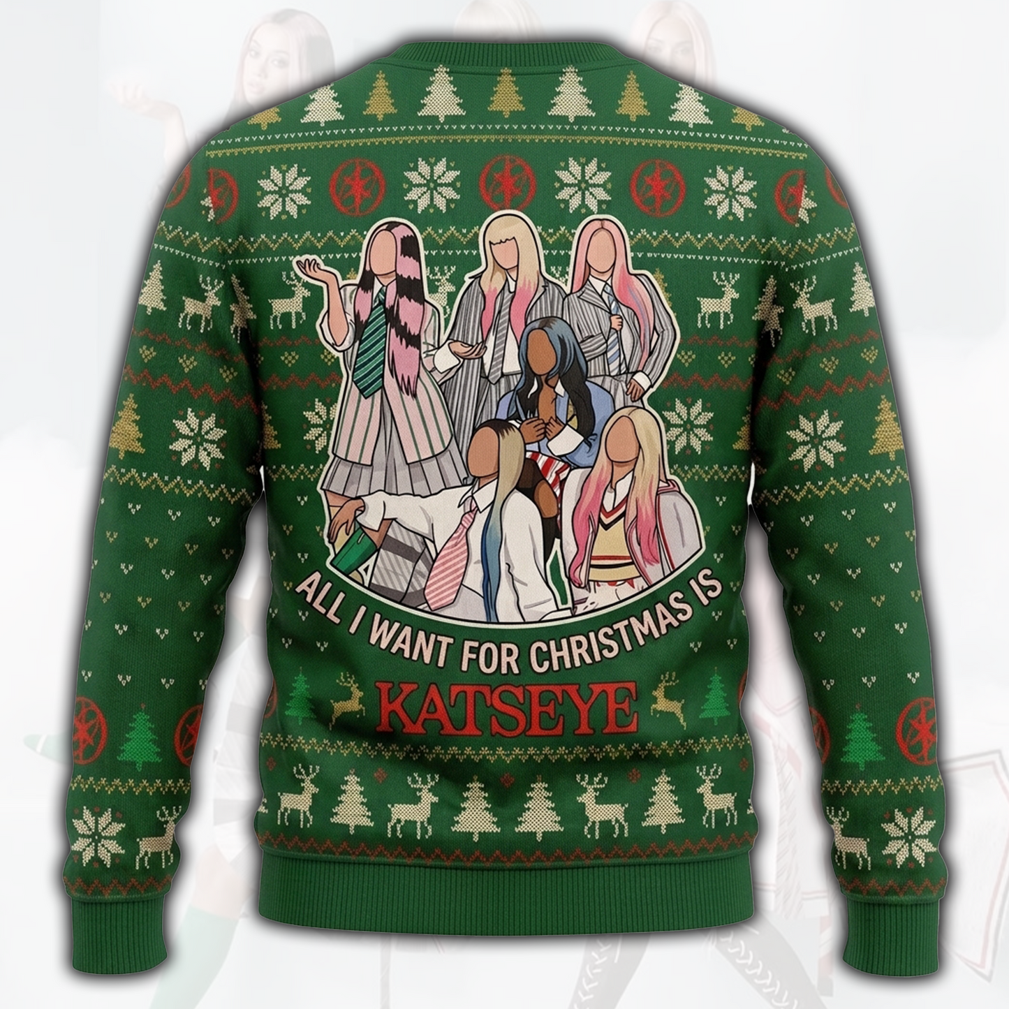 Festive Katseye Ugly Christmas Sweater Gift For Fans
