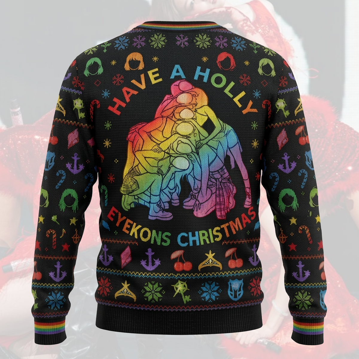 Adorable Katseye Have A Holly Eyekons Ugly Christmas Sweater Fan Edition
