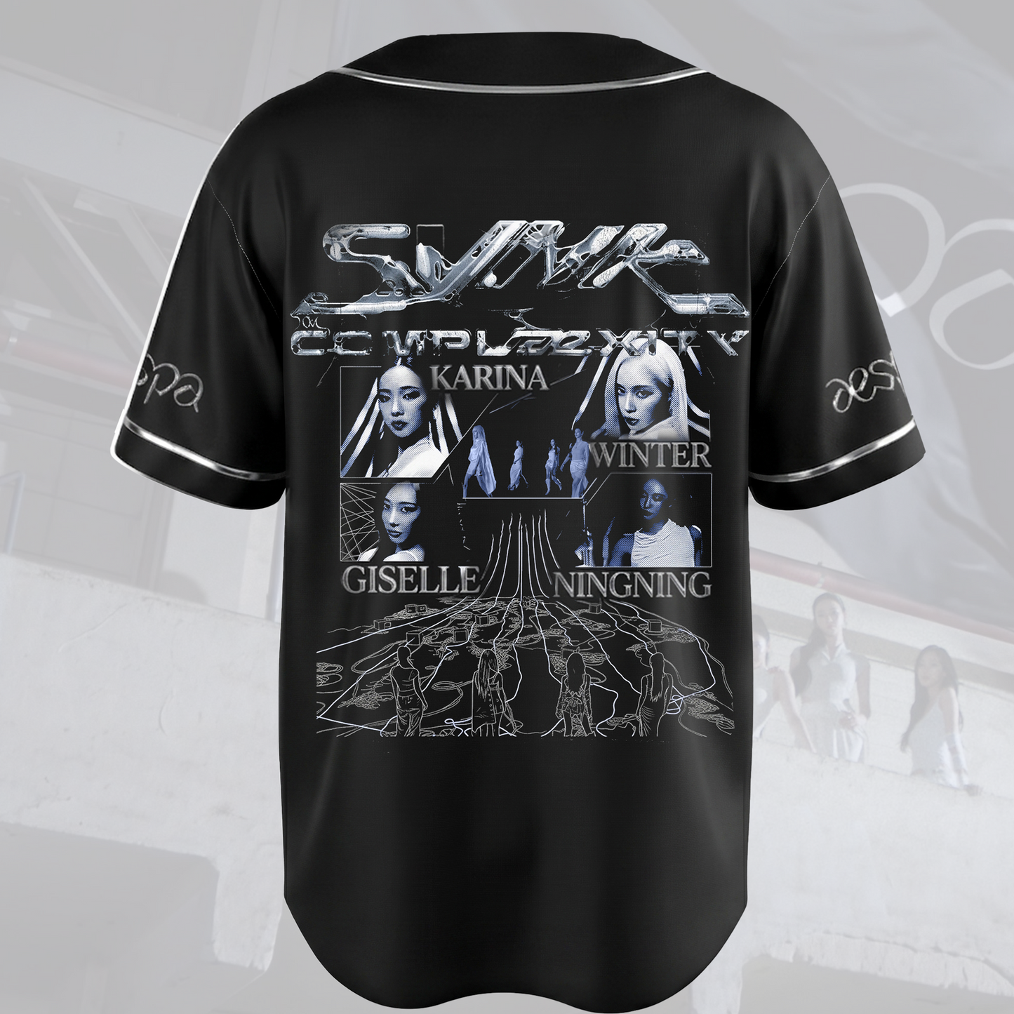Chrome aespa SYNK COMPLEXITY Tour Baseball Jersey Fan Edition
