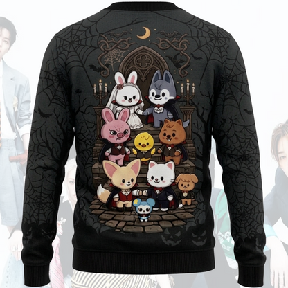 SKZOO Spiderweb Funny Wedding Halloween Cardigan for Stray Kids Fan