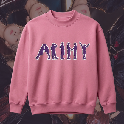 Iconic Army BTS Embroidered Mockneck Sweatshirt Gift For Fans