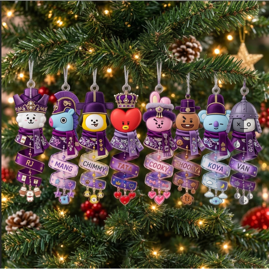 BT21 Spiral-Set-Ornament BTS Arirang Welttournee Acryl-Ornament Acryl-Weihnachtsbaumschmuck Fan-Edition