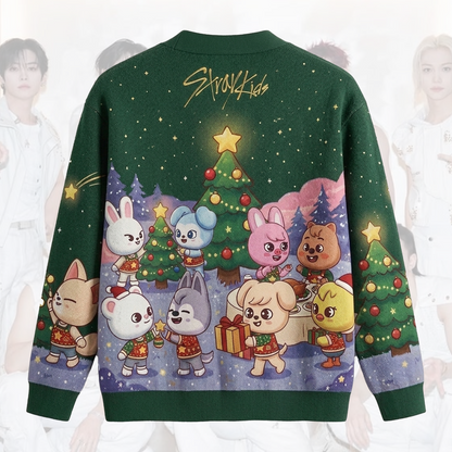 Kawai Skzoo Stray Kids Christmas Cardigan Concert Outfit Gift For Fans