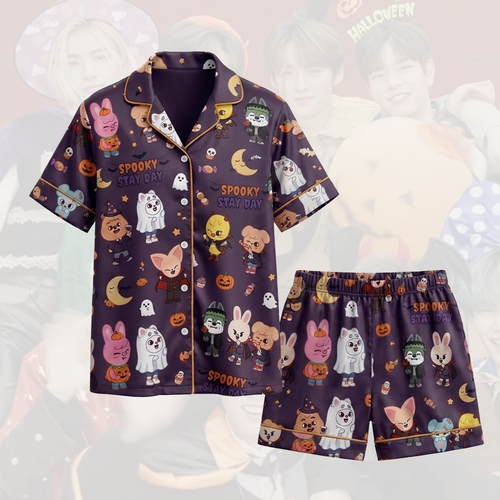 Stray Kids Spooky Stay Day Skzoo Pajama Set Gift For Fans