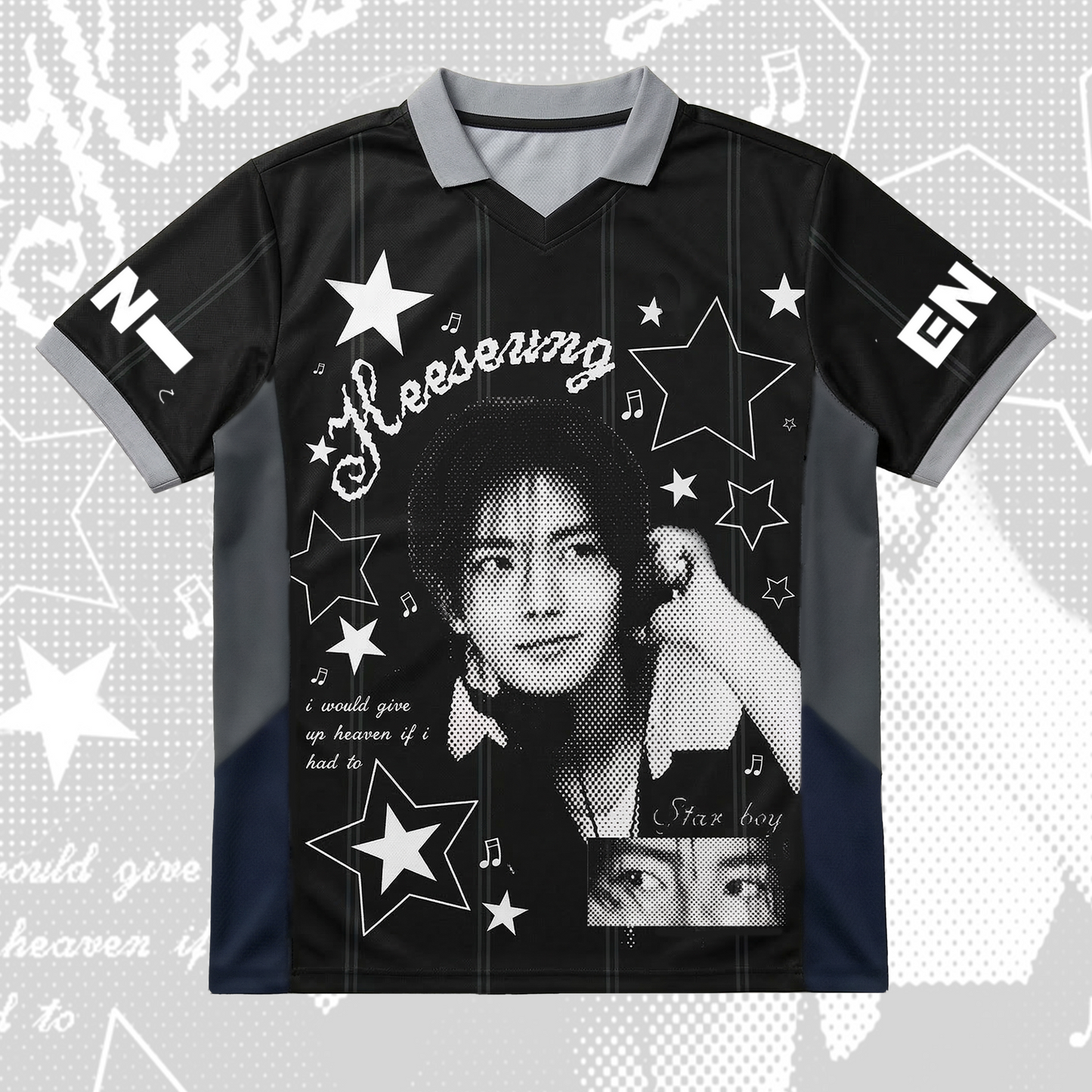 Heeseung Enhypen Football Jersey Winged Neck Shirt