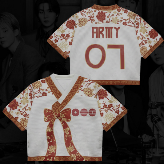 Royal Muse of Bangtan BTS Arirang Tour Hanbok Style Mixed Mesh Jersey Gifts