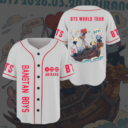 BT21 World Tour Tour Keep Swimming Baseball Jersey