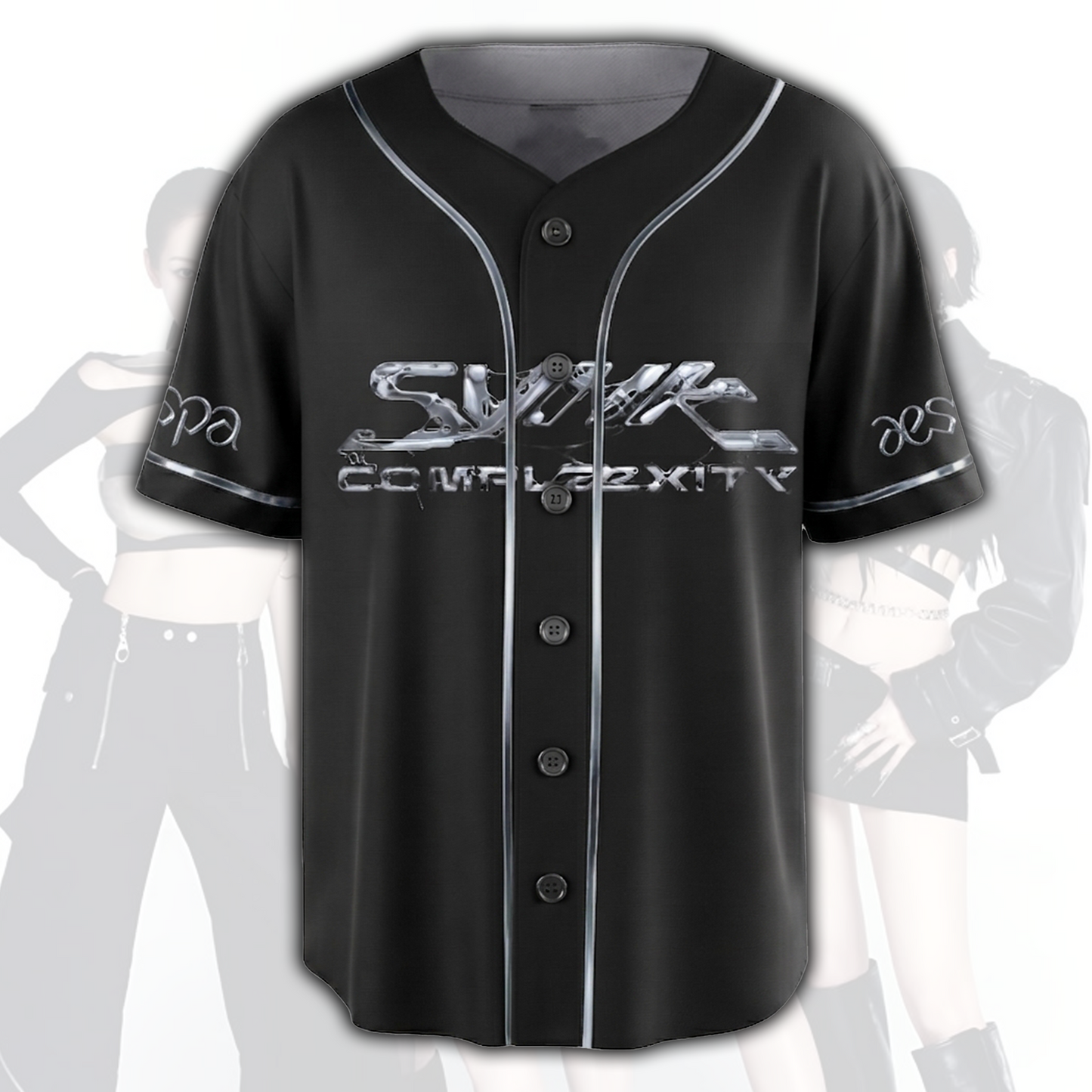 Collage Aespa Synk Complexity  Baseball Jersey Top Fan Gifts