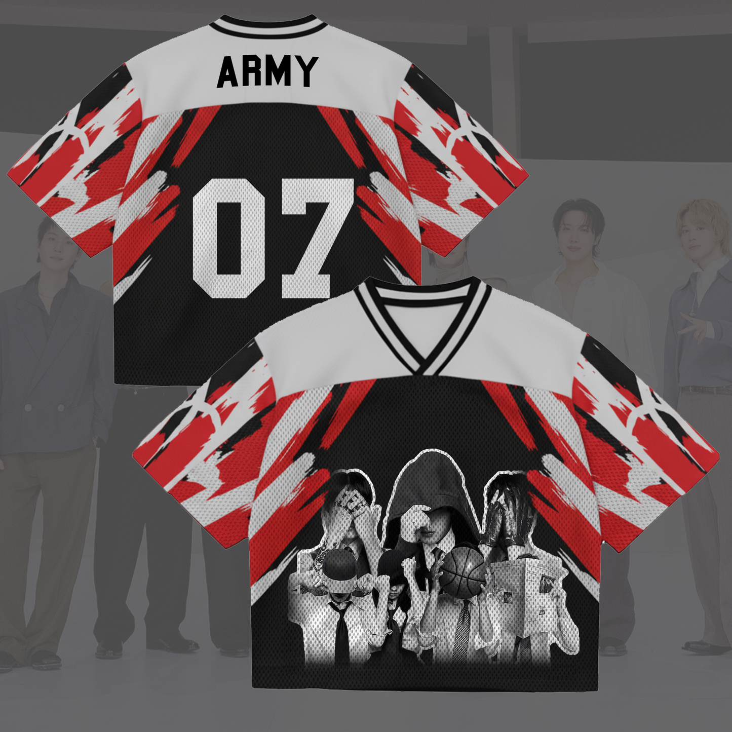 Face To Face BTS World Tour Mixed Mesh Jersey Gift For Fans