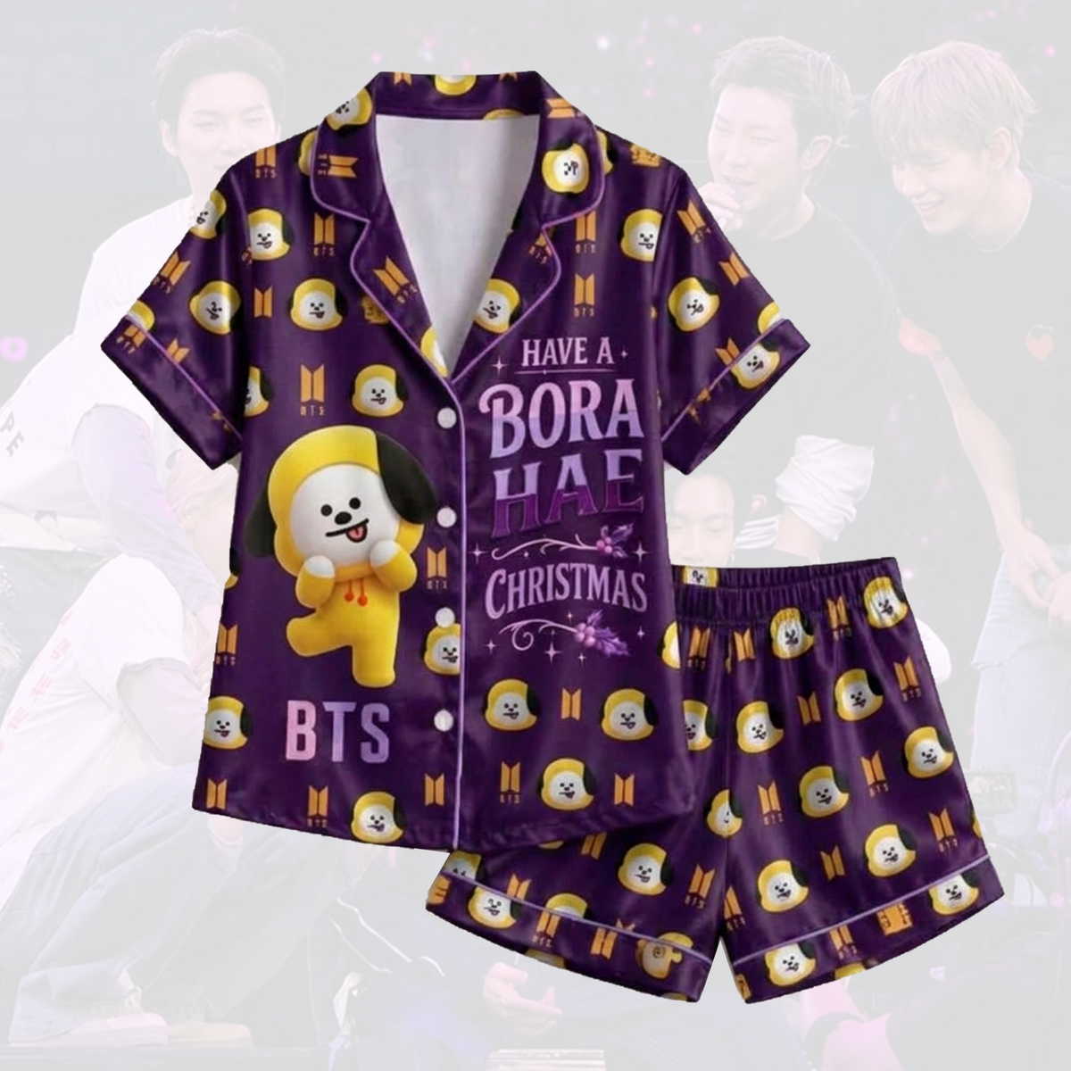 BTS Jimin BT21 Borahae Christmas Cute Pajama Set