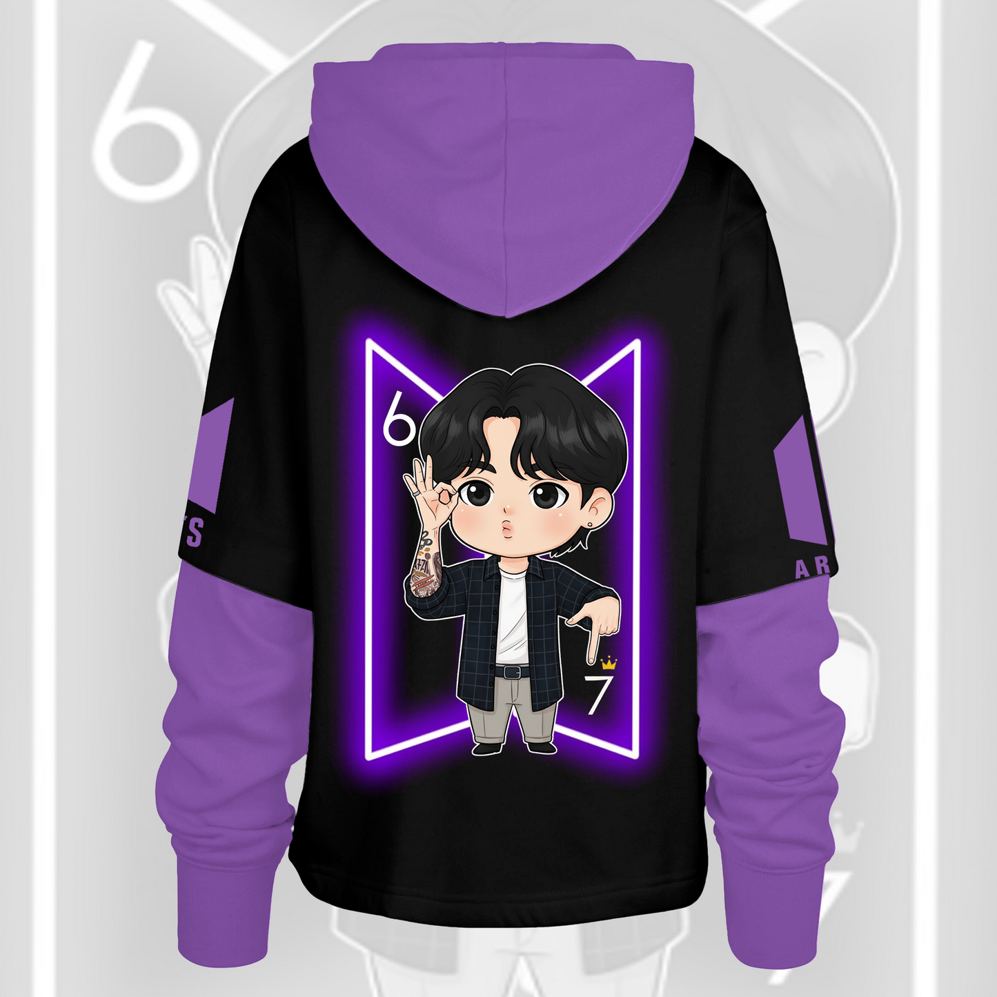 Jungkook Meme Six Seven Shortstop Hoodie Gift For Lovers