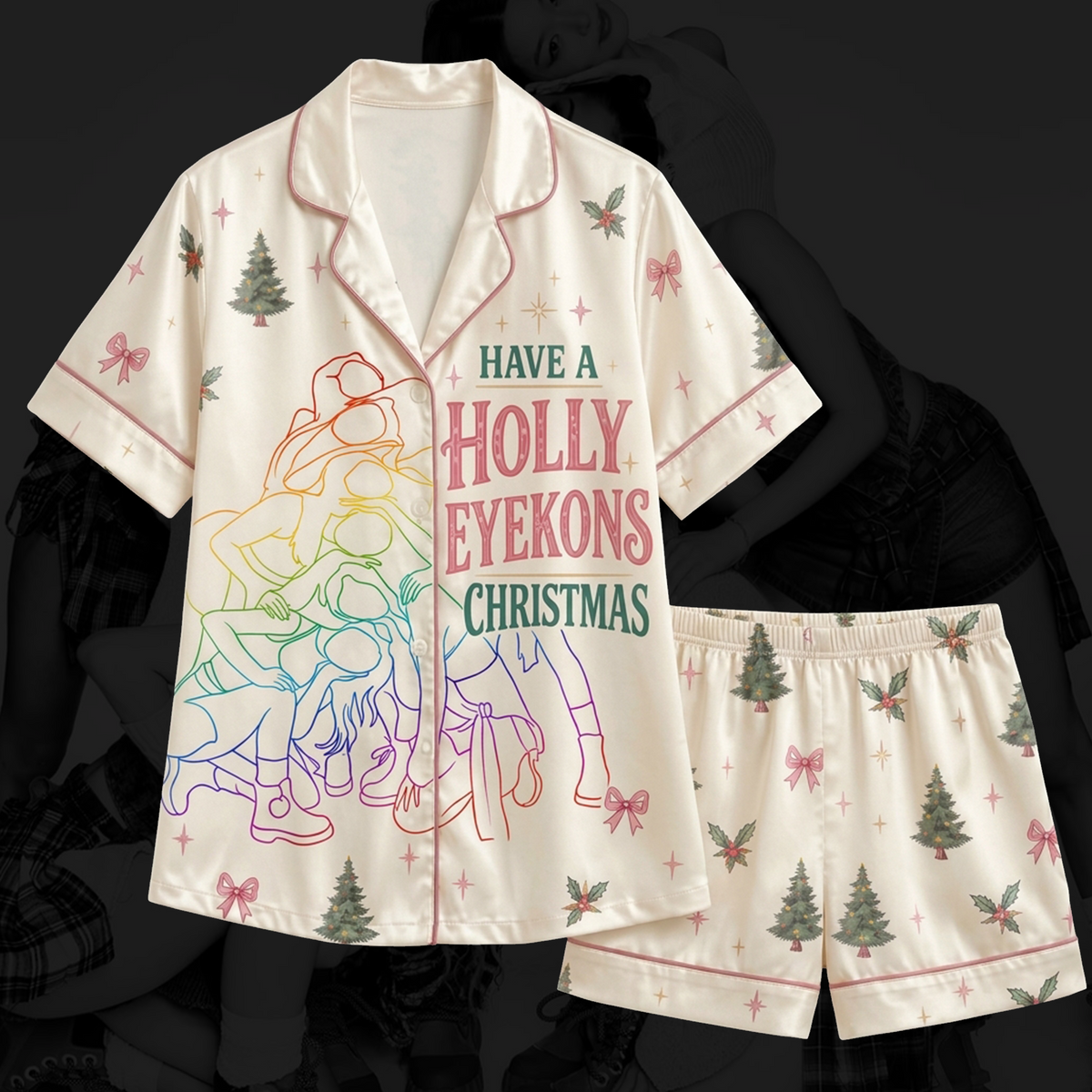 Katseye Weihnachts-Pyjama-Set in Pink Fan-Geschenke