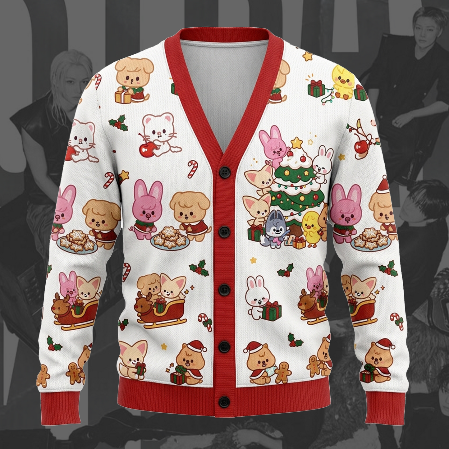 Kawai Stray Kids Christmas Cardigan Gift For Stay