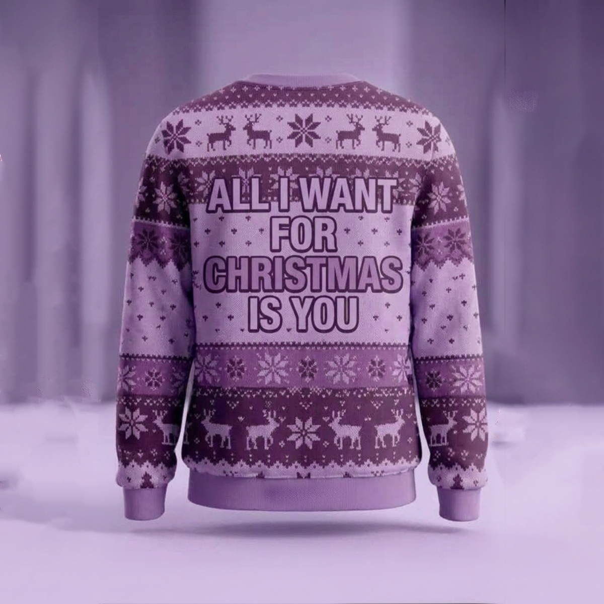 All I Want for Christmas Is You Ugly Sweater Purple Holiday Gift For Army