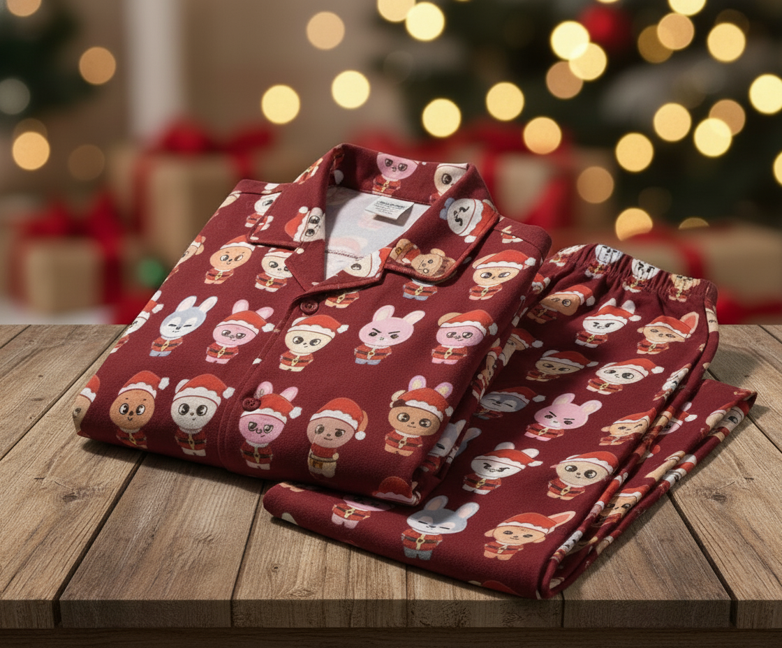 WAVESTEEᵀᴹ Christmas Stray Kids SKZOO Pajama Set