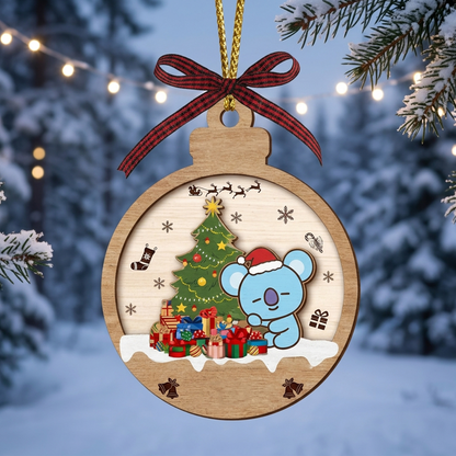 Custom Bangtan Christmas Shaker Ornament BT21 Christmas Ornament Gift For Army