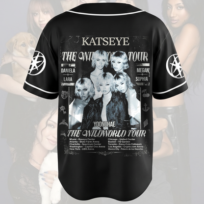 Thrilling KATSEYE Wildworld Tour Baseball Jersey Retro Kpop Merch Fan Gifts