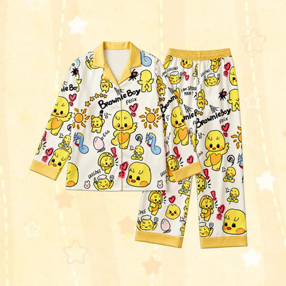 Lovely Stray Kids Club Felix BbokAri Mascot Pastel Doodle Pajama Set For Stay