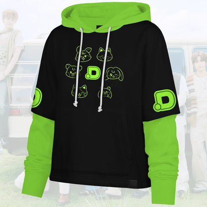 NCT 127 Blingy Full-Group niedliches Cartoon-Maskottchen Doodle Shortstop Kapuzenpullover Geschenk für Fans