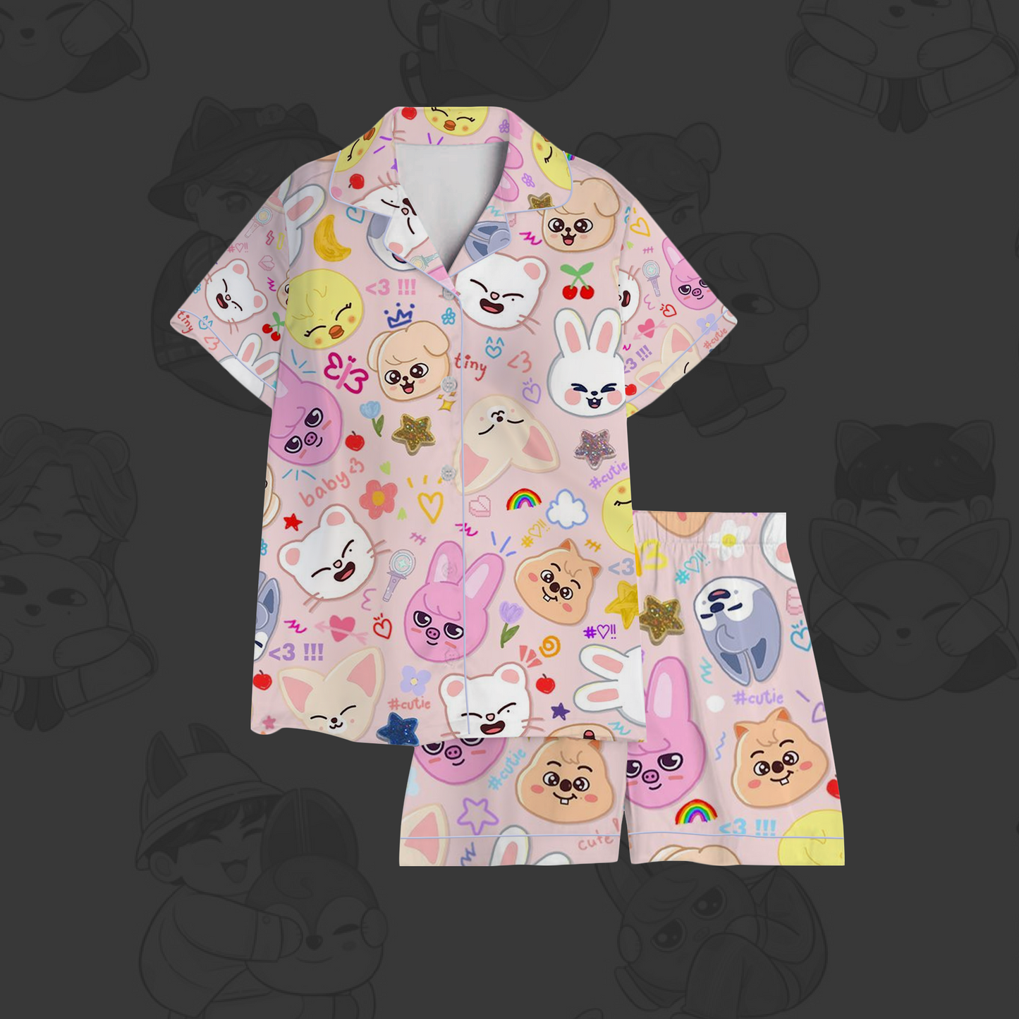 Playful Stray Kids Skzoo Kawai Pajama Set Gift For Lovers