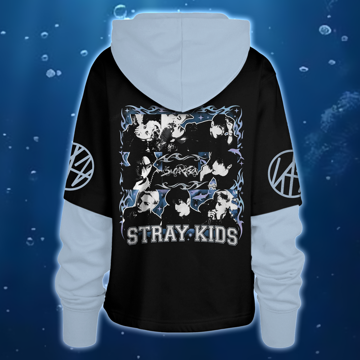Suiatsu Stray Kids Blue Shortstop Hoodie Gifts For Stay