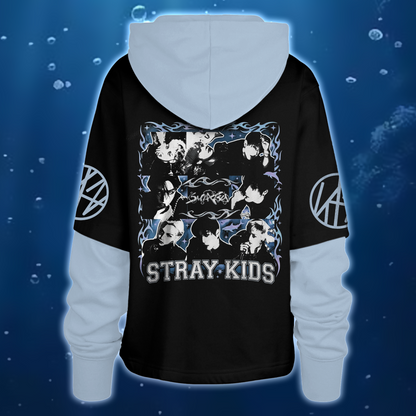 Suiatsu Stray Kids Blue Shortstop Hoodie Gifts For Stay