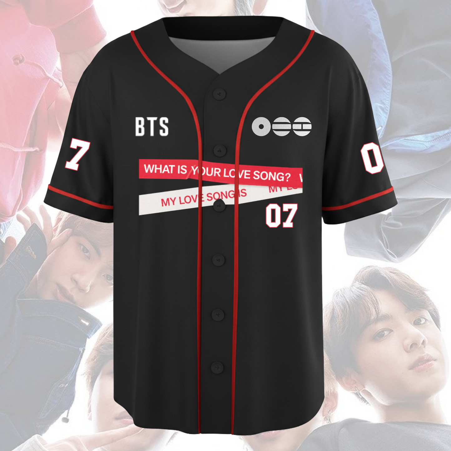 BTS What IS Your Love Songs Arirang World Tour Baseball Jersey