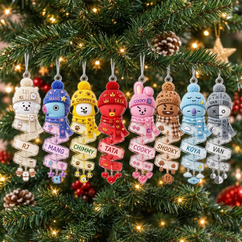 BTS Spiral Set Ornament BT21 Acrylic Ornament Acrylic Christmas Tree Decor Fan Edition