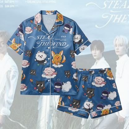 Kawai TXT Steal The Wind World tour Pajama Set Gift For Fans