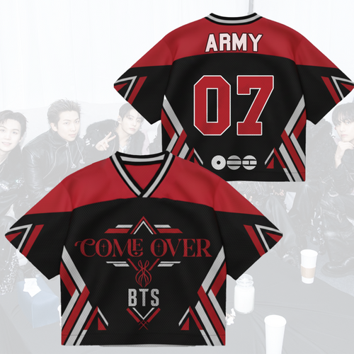 Come Over BTS Arirang World Tour Mixed Mesh Jersey Gift For Fans