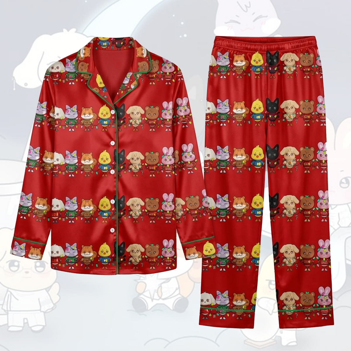 Fairy Light Atiny Merry Christmas Red Pajama Set Fan Edition
