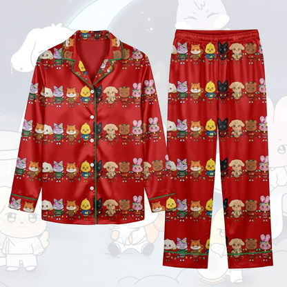 Fairy Light Atiny Merry Christmas Red Pajama Set Fan Edition