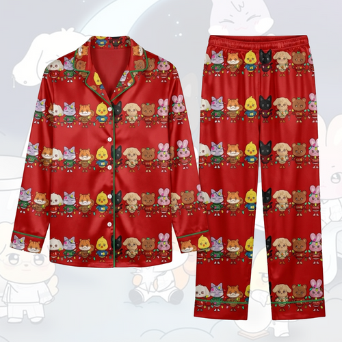 Fairy Light Atiny Merry Christmas Red Pajama Set Fan Edition
