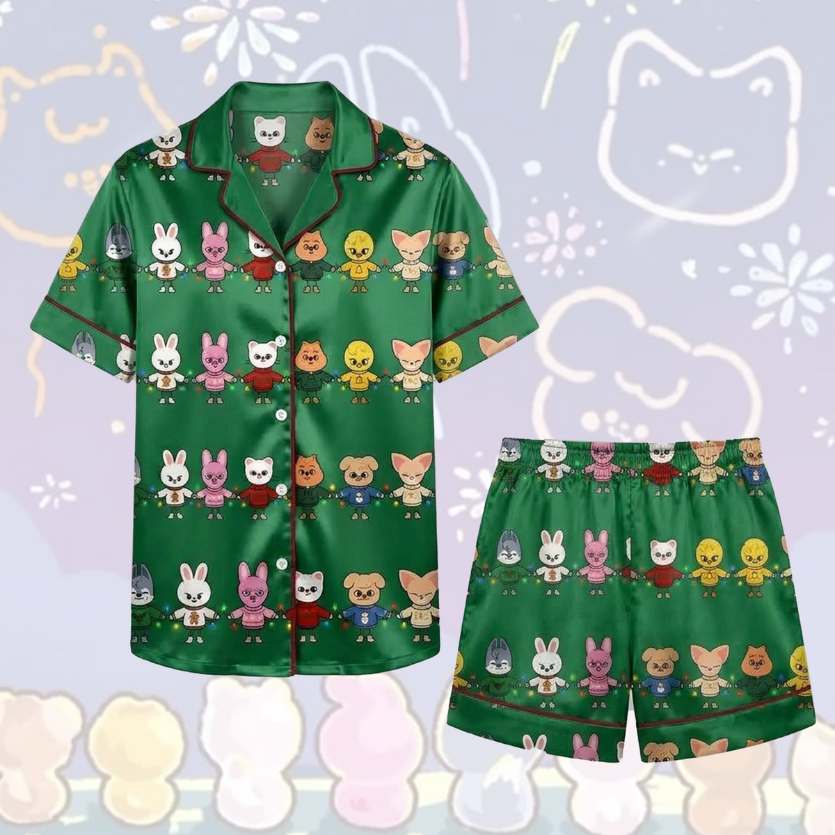 Stray Kids Skzoo Kawaii Schlafanzug-Set