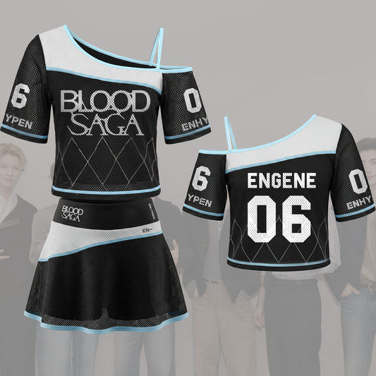Sporty Chic Blood Saga The Sin Enhypen World Tour Tour Off Shoulder Mesh Gift For Fans