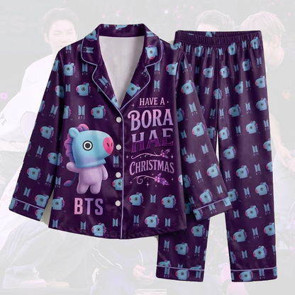 BTS J Hope BT21 Borahae Christmas Cute Pajama Set