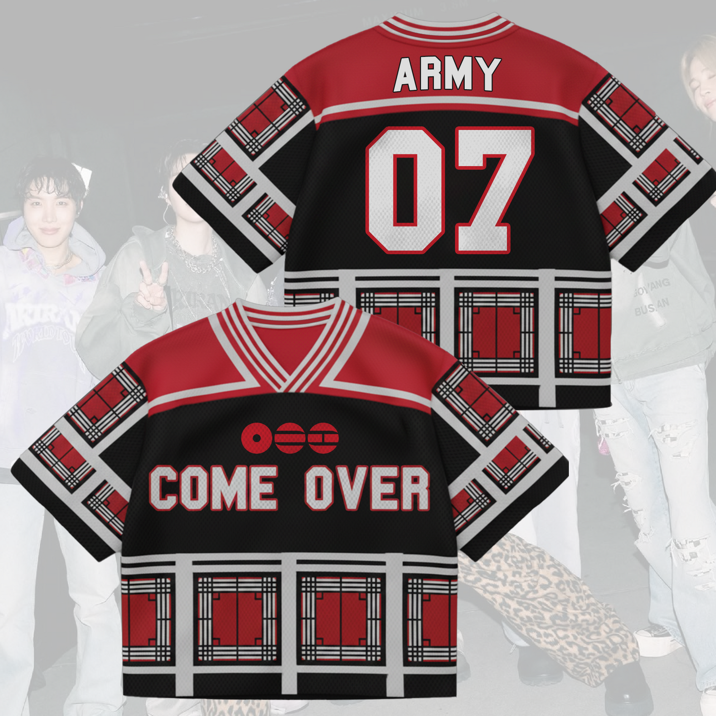 Come Over BTS Door Mixed Mesh Jersey Gift For Fans